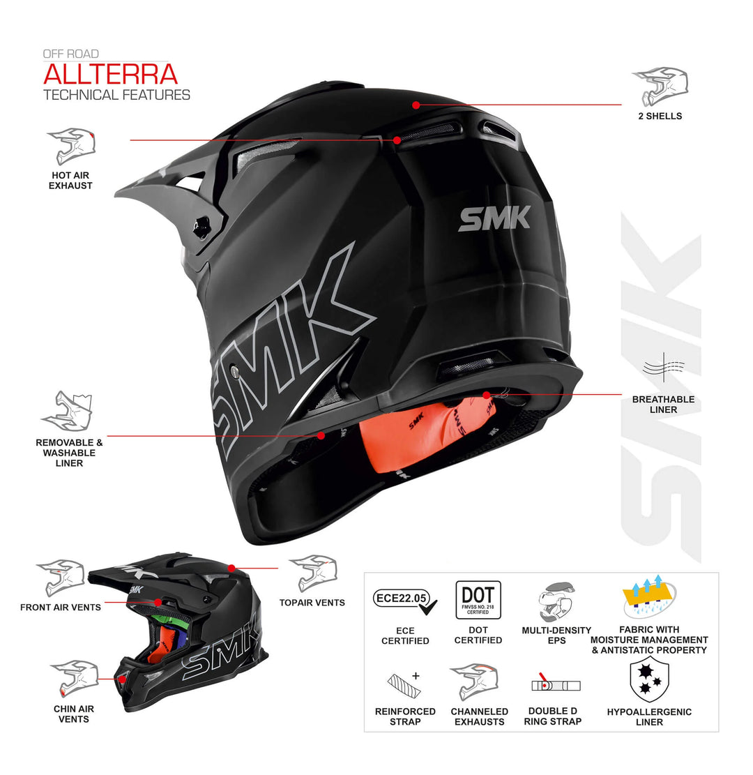 SMK- Allterra Fulmine Off Road / MX Helmet