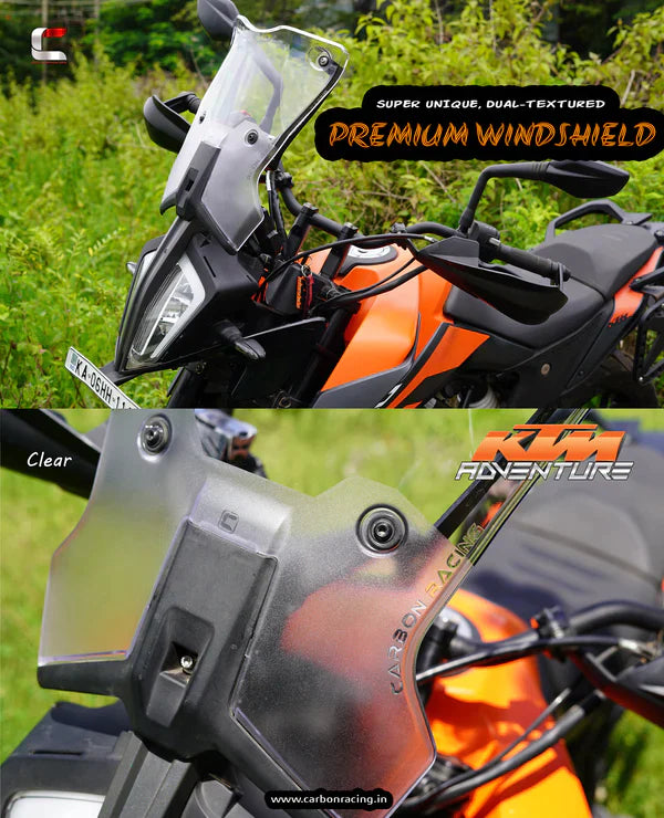 KTM ADV 390- Touring Wind Shield V2 Clear. By Carbon Racing