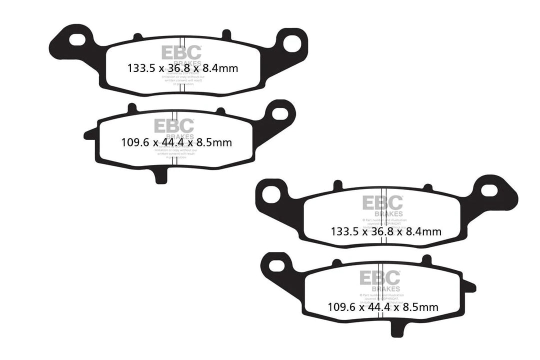 FA229HH + FA231HH EBC Full Sintered Brake Pads (Front)