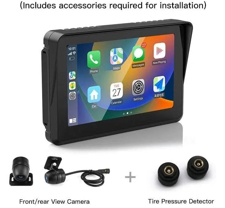 Proplay- Q5 Motorcycle Dash Cam and Navigation System with TPMS