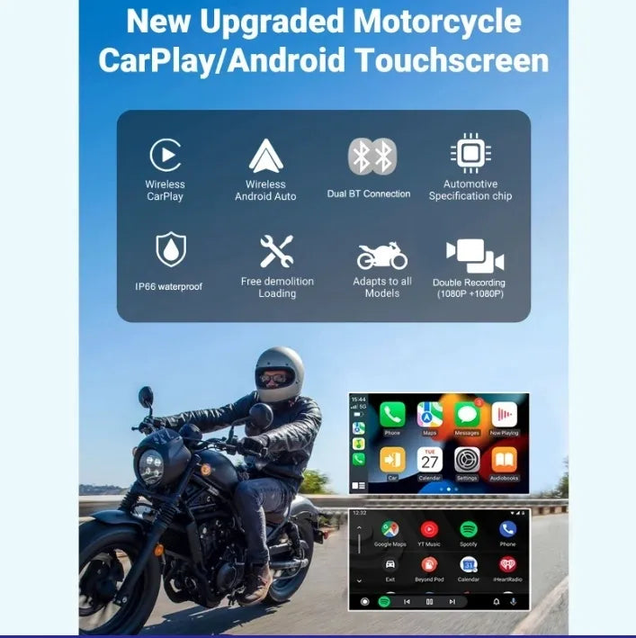 Proplay- Q5 Motorcycle Dash Cam and Navigation System with TPMS