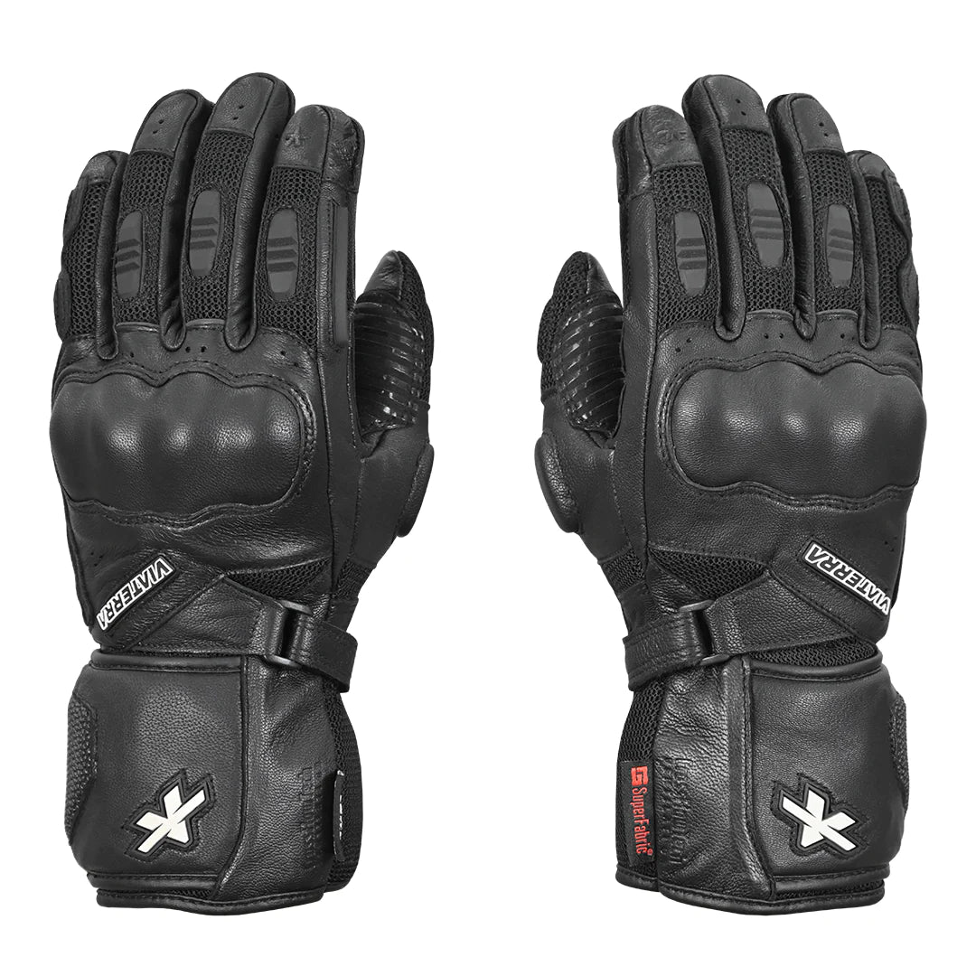 Viaterra- Kruger Full Gauntlet Riding Gloves- Black