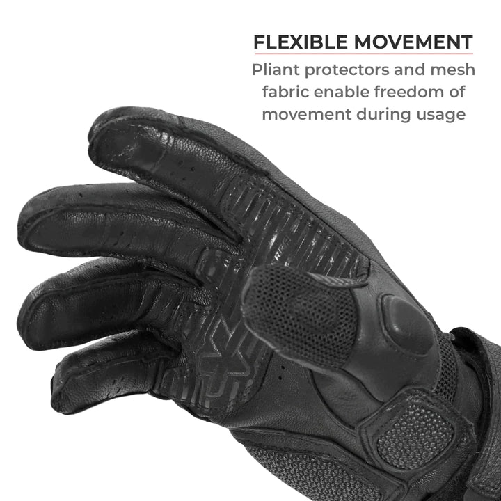 Viaterra- Kruger Full Gauntlet Riding Gloves- White/Red