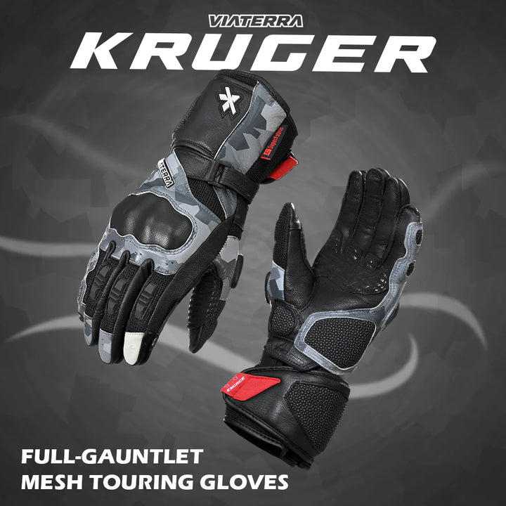 Viaterra- Kruger Full Gauntlet Riding Gloves- Black