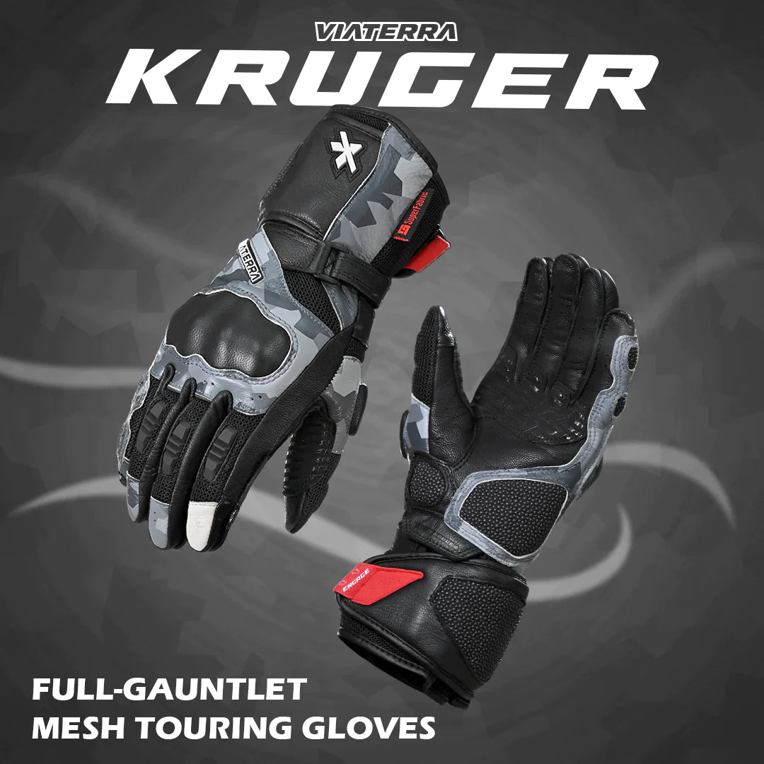 Viaterra- Kruger Full Gauntlet Riding Gloves- Camo