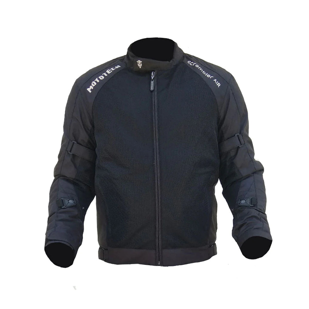 MotoTech Scrambler Air Motorcycle Riding Jacket v2 - Black - Level 2