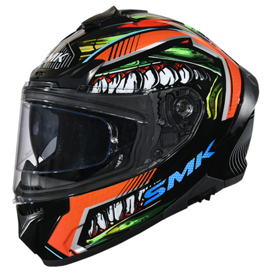 SMK Helmets - Gullwing - Tekker - Matt Black Orange White - Dual