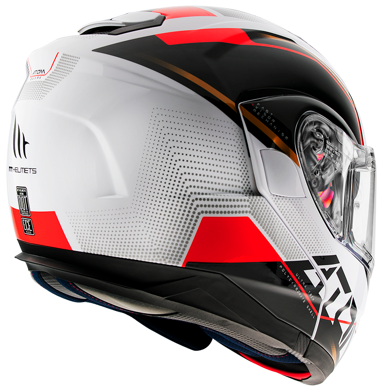 MT- Atom SV- B5 White Red- FLIPUP Helmet