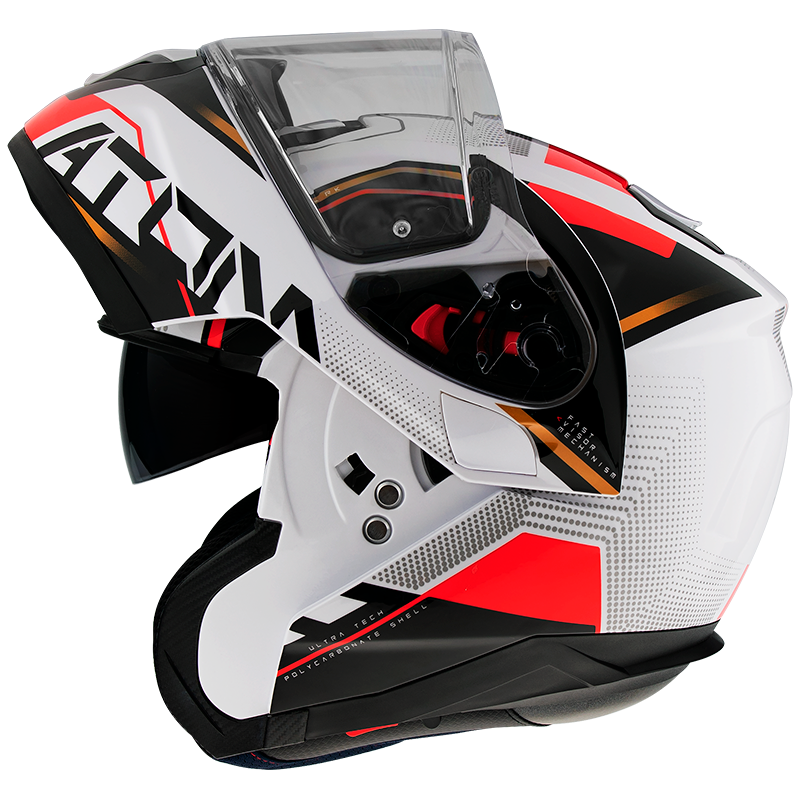 MT- Atom SV- B5 White Red- FLIPUP Helmet