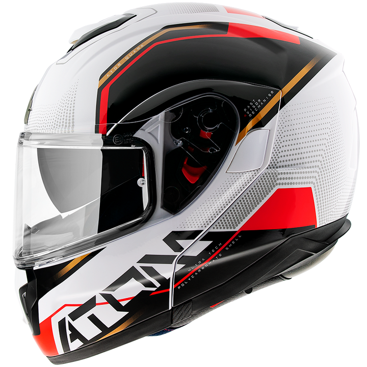 MT- Atom SV- B5 White Red- FLIPUP Helmet