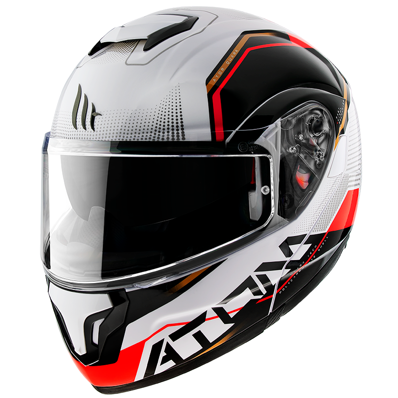 MT- Atom SV- B5 White Red- FLIPUP Helmet