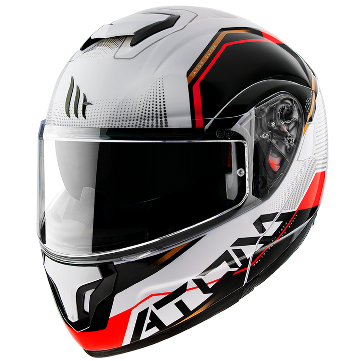 MT- Atom SV- B5 White Red- FLIPUP Helmet