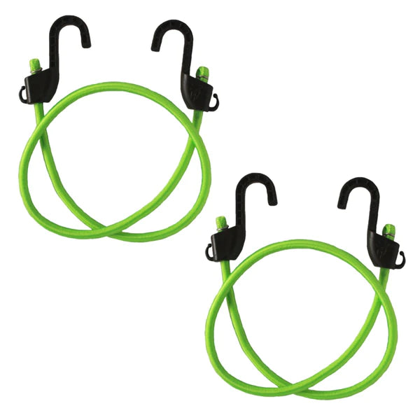 MotoTech - Grappler Bungee Tie-Down - 36 inches - Fluorescent Green - 8mm - Pack of 2