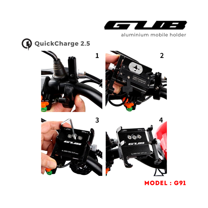 GUB- G91 Mobile Mount (2.5A Charger)