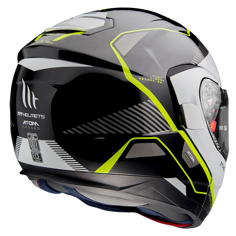 MT- Atom SV- B3 White Yellow- FLIPUP Helmet