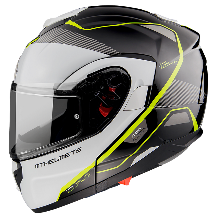 MT- Atom SV- B3 White Yellow- FLIPUP Helmet