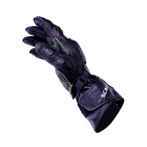 Scala- Trekker Full Gauntlet Riding Gloves- Black HiViz