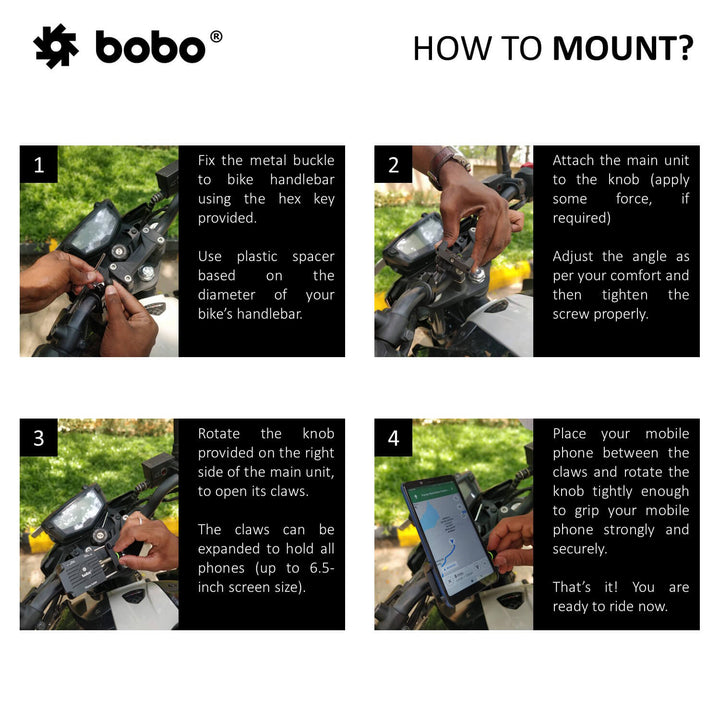 BOBO- BM3 Claw Grip Mobile Mount (No Charger)