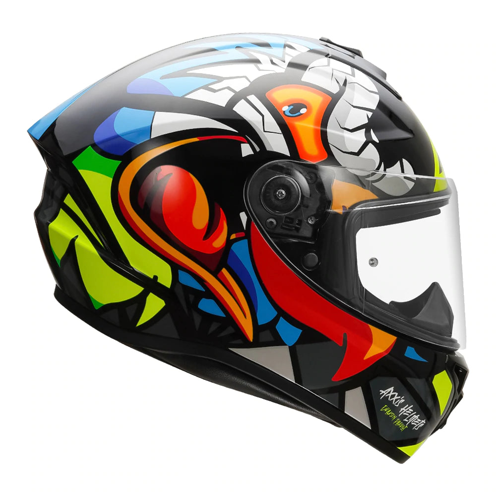 AXXIS- Draken S Parrot (Gloss) Motorcycle Helmet