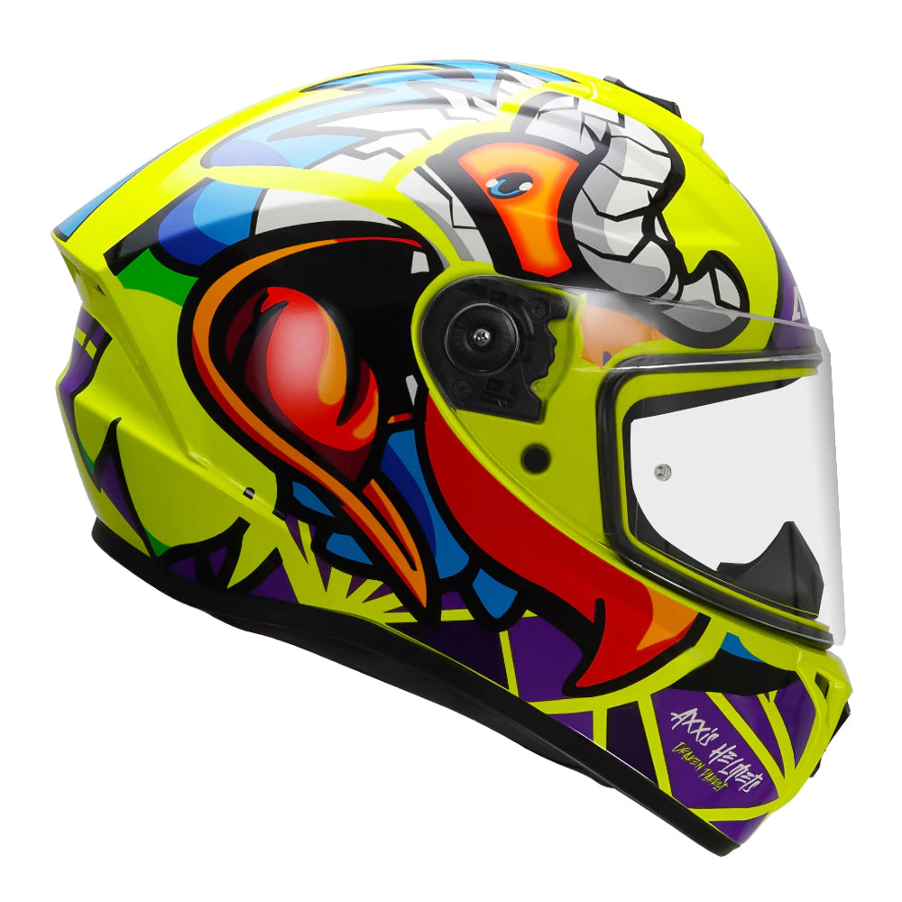 AXXIS- Draken S Parrot (Gloss) Motorcycle Helmet