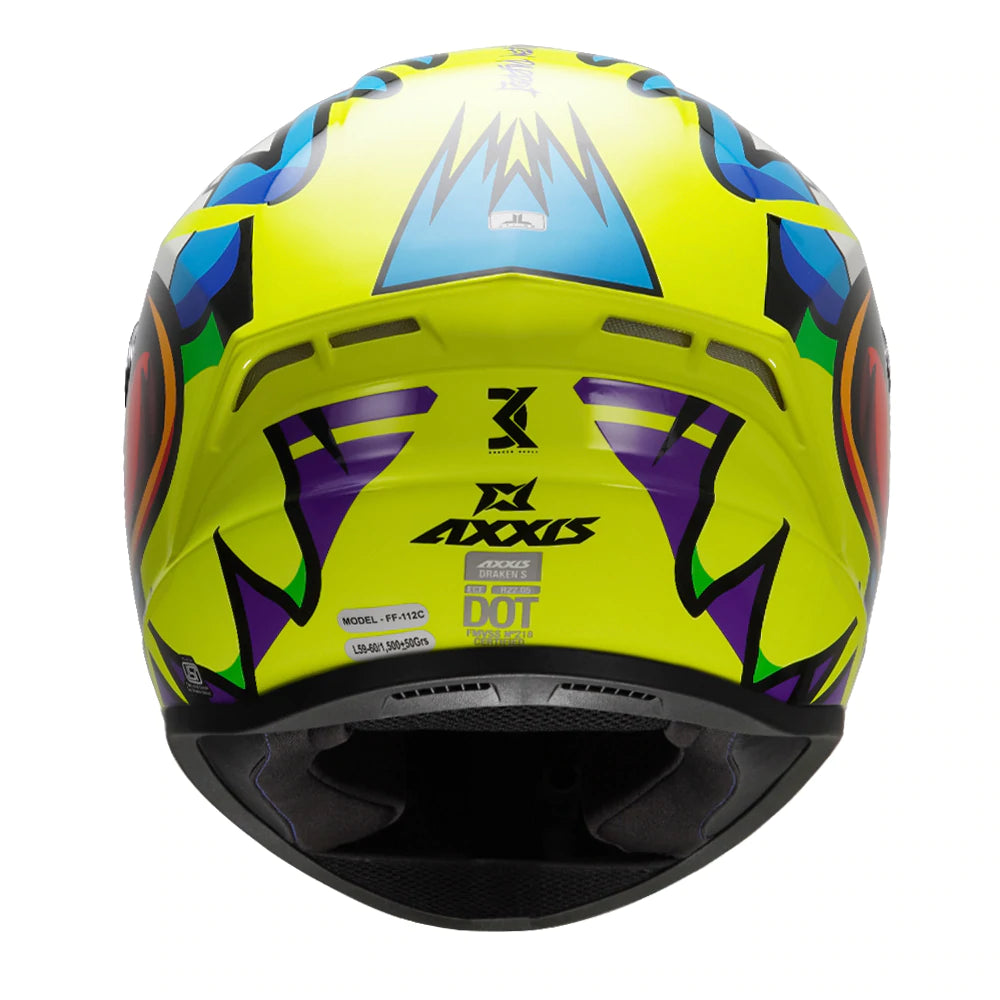 AXXIS- Draken S Parrot (Gloss) Motorcycle Helmet