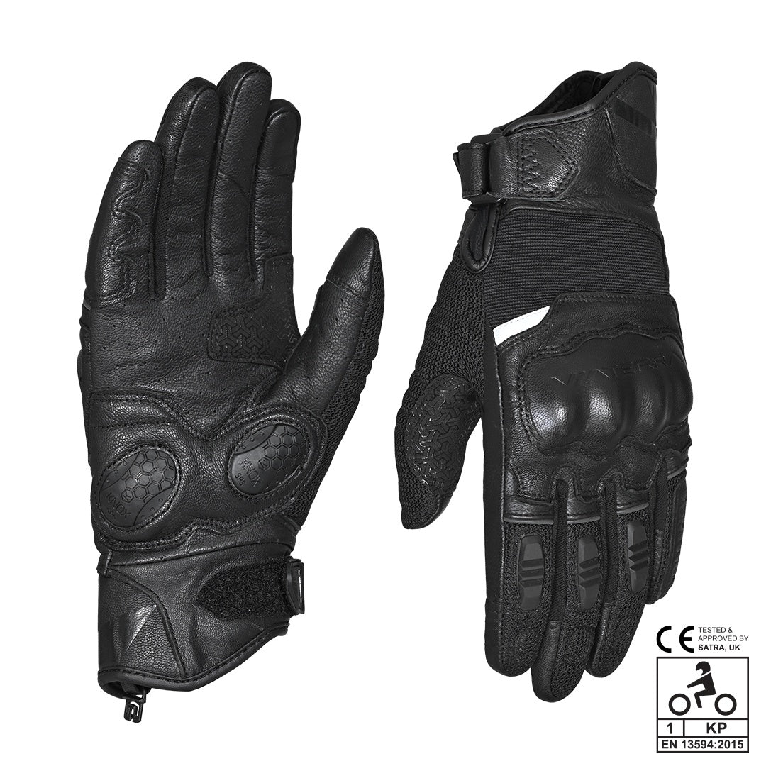 Viaterra- Holeshot Short Riding Gloves- Black