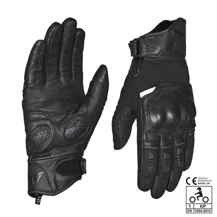 Viaterra- Holeshot Short Riding Gloves- Black