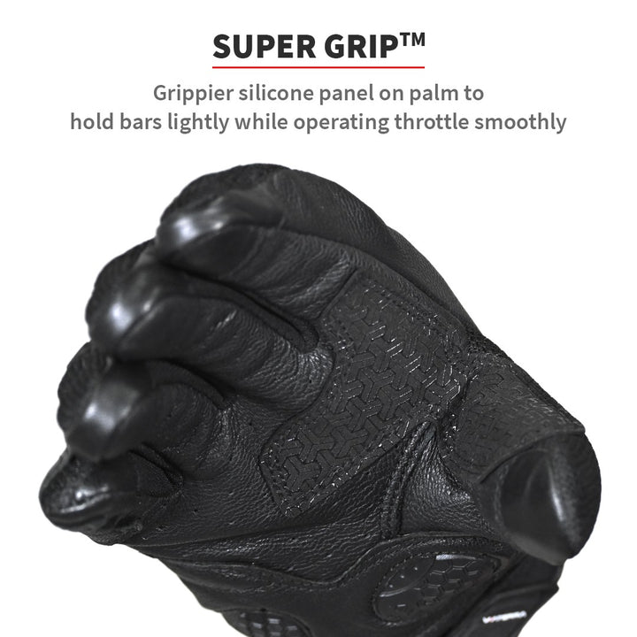 Viaterra- Holeshot Short Riding Gloves- Gunmetal