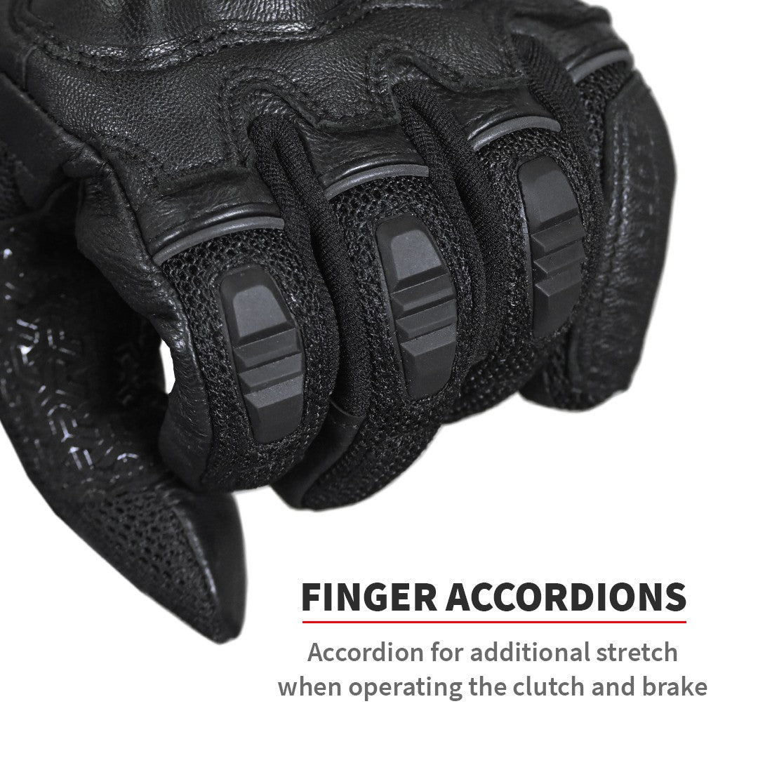 Viaterra- Holeshot Short Riding Gloves- Black