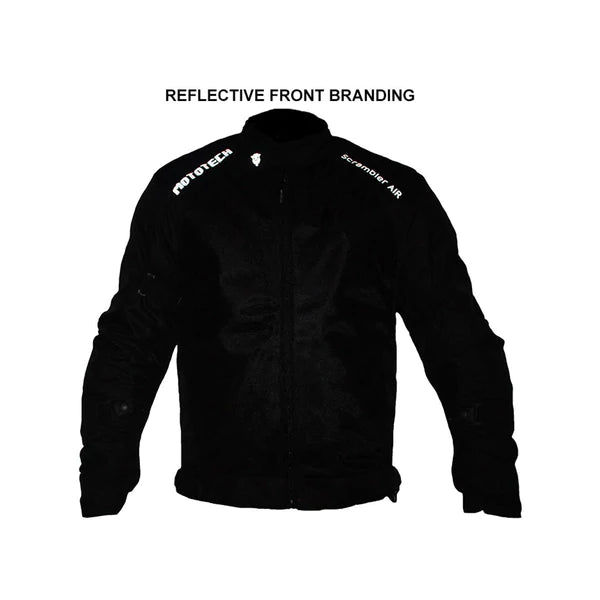 MotoTech Scrambler Air Motorcycle Riding Jacket v2 - Black - Level 2