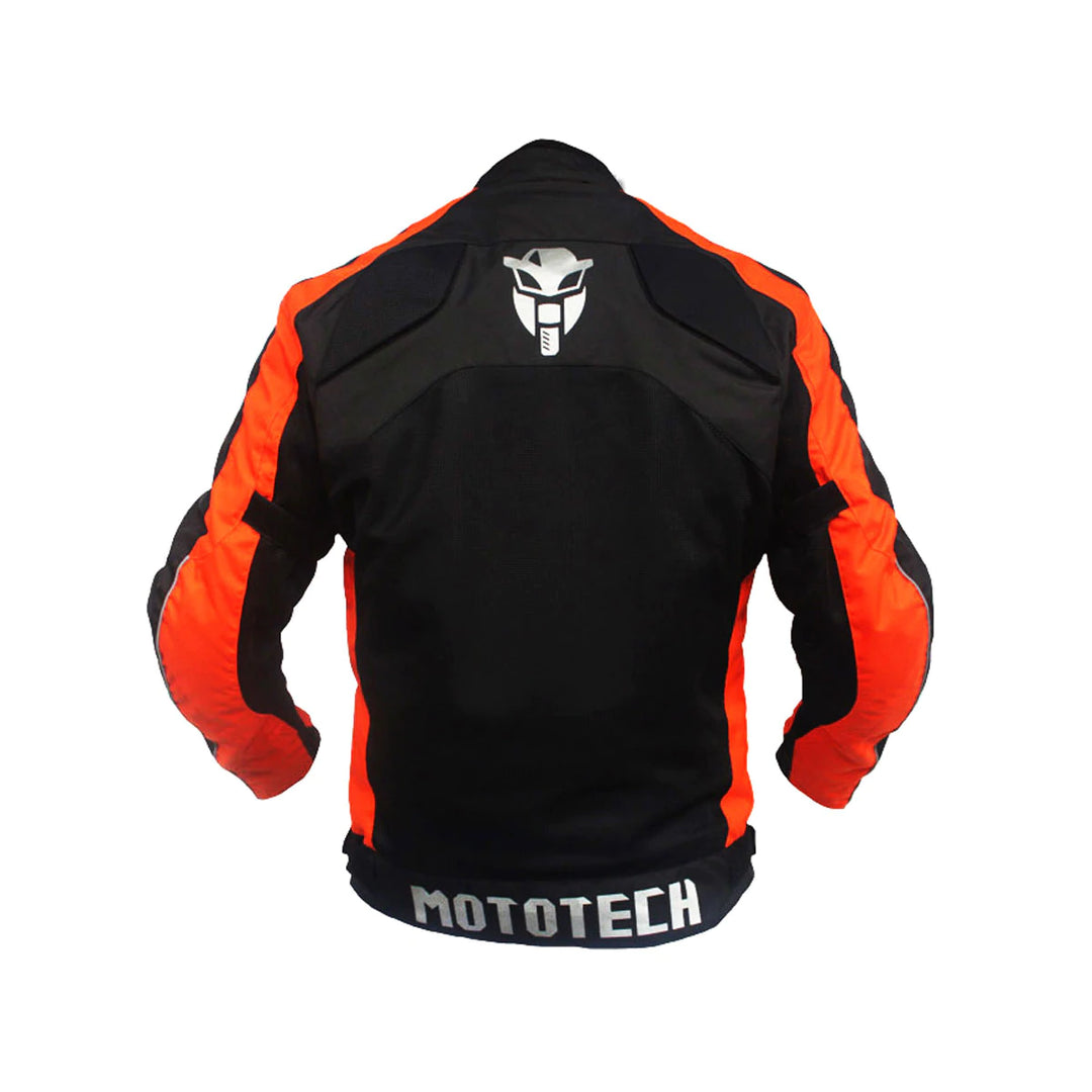 MotoTech Scrambler Air Motorcycle Riding Jacket v2 - Orange - Level 2