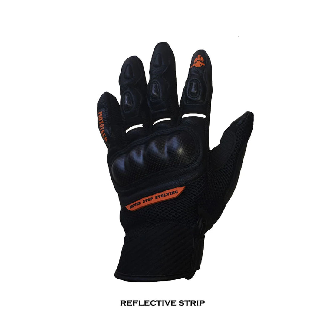 MotoTech- Urbane Short Carbon Gloves - Orange