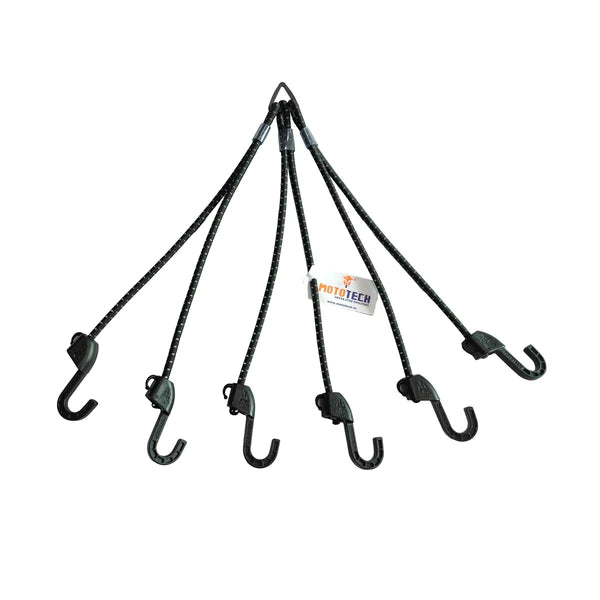 MotoTech - Reflective Hexapod Bungee Tie-down System - 32" / 80cms - Black