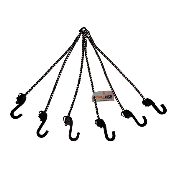 MotoTech - Reflective Hexapod Bungee Tie-down System - 32" / 80cms - Black